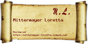 Mittermayer Loretta névjegykártya